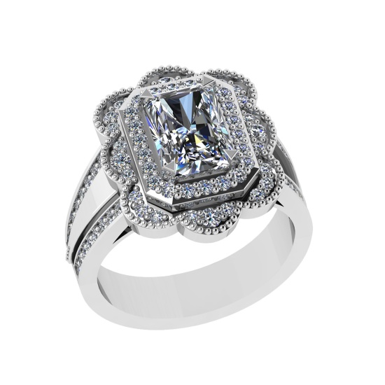 2.30 Ctw VS/SI1 Diamond 14K White Gold Engagement Ring (ALL DIAMOND ARE LAB