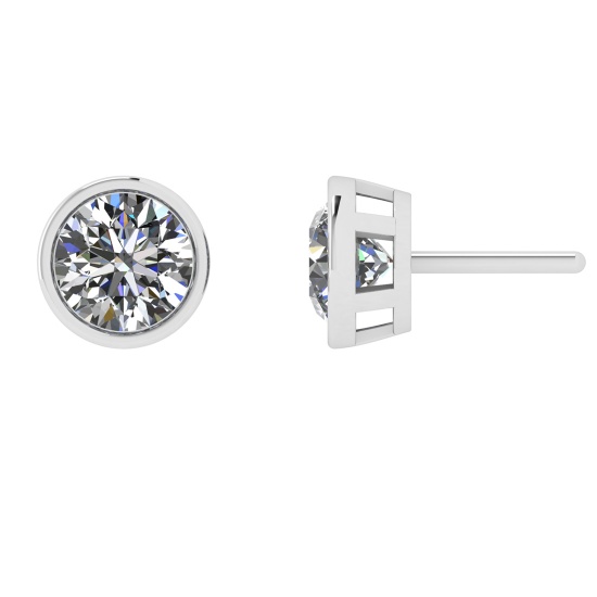 1.00 Ctw VS/SI1 Diamond 14k white Gold Stud Earrings (ALL DIAMOND ARE LAB G