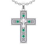1.96 Ctw VS/SI1 Emerald and Diamond 14k white Gold Pandant Necklace (ALL DI