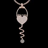 1.90 Ctw VS/SI1 Diamond 10K Rose Gold Veterinary Doctor theme Pendant (ALL