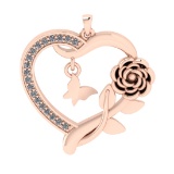 0.25 Ctw VS/SI1 Diamond 14k Rose Gold Pendant (ALL DIAMOND ARE LAB GROWN )