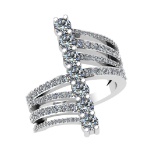 2.04 Ctw SI2/SI1 Diamond Prong Set 14k white Gold Engagement Ring (ALL DIAM