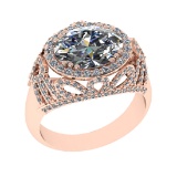3.45 Ctw VS/SI1 Diamond 14K Rose Gold Engagement Ring (ALL DIAMOND ARE LAB