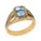 1.43 Ctw VS/SI1 Blue Topaz and Diamond Set 10K Yellow Gold Engagement Ring