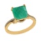 3.23 Ctw VS/SI1 Emerald and Diamond 14k Yellow Gold Engagement Ring (ALL DI