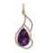 68.07 Ctw SI2/SI1 Amethyst and Diamond Prong Set 14k Yellow Gold Pendant (A
