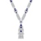 10.25 Ctw VS/SI1 Blue Sapphire and Diamond 14k White Gold Necklace ALL DIAM