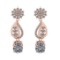 13.57 Ctw VS/SI1 Diamond Prong Set 14K Rose Gold Dangle Stud Earrings (ALL