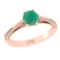 0.90 Ctw VS/SI1 Emerald and Diamond 14k Rose Gold Engagement Ring (ALL DIAM