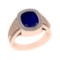 3.28 Ctw VS/SI1 Blue Sapphire and Diamond 14k Rose Gold Engagement Ring (AL