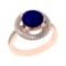 3.12 Ctw VS/SI1 Blue Sapphire and Diamond 14k Rose Gold Engagement Ring