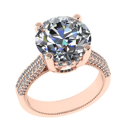 3.66 Ctw VS/SI1 Diamond 14k Rose Gold Engagement Ring