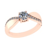 0.72 Ctw VS/SI1 Diamond 14k Rose Gold Engagement Ring (ALL DIAMOND ARE LAB