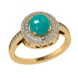 1.55 Ctw I2/I3 Emerald And Diamond 14K Yellow Gold Engagement Ring