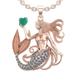 5.01 Ctw VS/SI1 Emerald and Diamond 14k Rose Gold Pandant (ALL DIAMOND ARE
