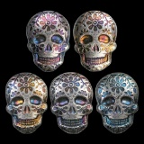 2 oz Hand Poured Silver Skull - Day of the Dead: Marigold