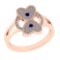 0.27 Ctw VS/SI1 Blue Sapphire and Diamond 14k Rose Gold Engagement Ring (AL