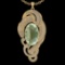 60.60 Ctw VS/SI1 Green Amethyst And Diamond 14k Yellow Gold Pendant Neklace
