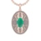 5.15 Ctw VS/SI1 Emerald and Diamond 14K Rose Gold Pendant (ALL DIAMOND ARE