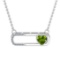 0.56 Ctw VS/SI1 Peridot and Diamond 10K white Gold Pendant (ALL DIAMOND ARE