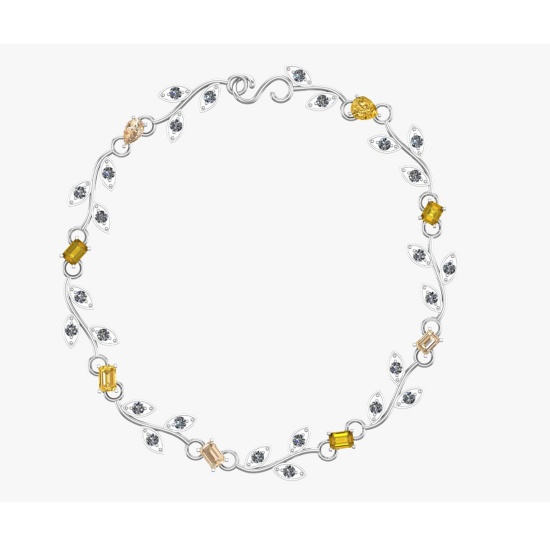 3.75 Ctw VS/SI1 Fancy Natural Yellow Brown and white Diamond 14K White Gold