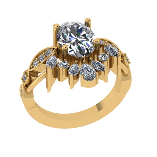 3.27 Ctw VS/SI1 Diamond 14k Yellow Gold Engagement Ring (ALL DIAMOND ARE LA