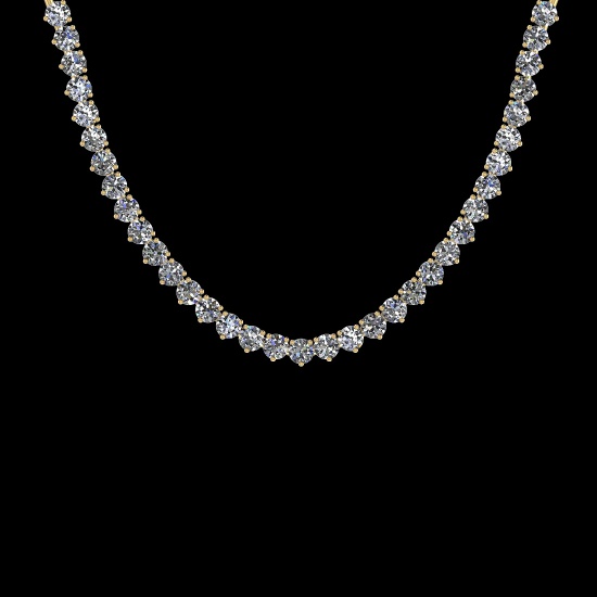 4.64 Ctw VS/SI1 Diamond 3 14K Yellow Gold Necklace (ALL DIAMOND ARE LAB GRO
