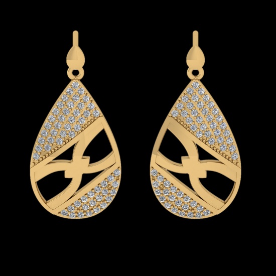 0.54 Ctw VS/SI1 Diamond 10k Yellow Gold Pandant Necklace (ALL DIAMOND ARE L