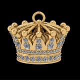 1.11 Ctw SI2/SI1 Diamond 10k Yellow Gold Pandant (ALL DIAMOND ARE LAB GROWN