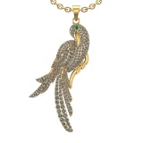 3.65 Ctw SI2/SI1 Diamond 14k Yellow Gold Bird theme Pendant (ALL DIAMOND AR