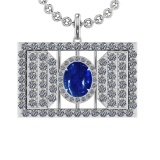 42.90 Ctw VS/SI1 Tanzanite and Diamond 14K White Gold Pendant