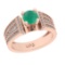 1.26 Ctw VS/SI1 Emerald and Diamond 14k Rose Gold Engagement Ring (ALL DIAM