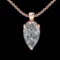 3.58 Ctw VS/SI1 Diamond Style 14 K Rose Gold Solitaire Necklace(ALL DIAMOND