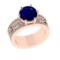 3.47 Ctw VS/SI1 Blue Sapphire and Diamond 14k Rose Gold Engagement Ring (AL