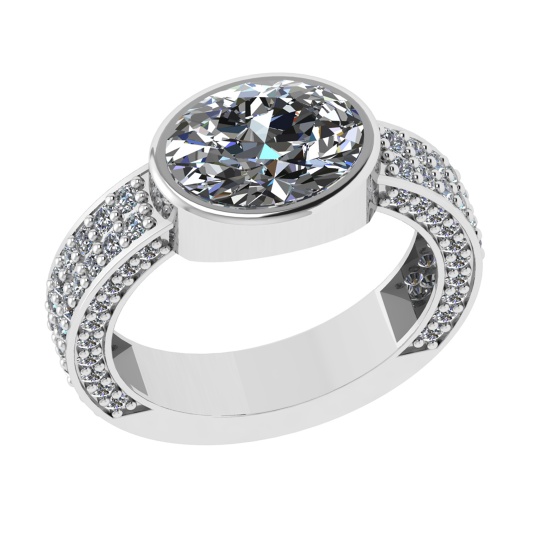 2.96 Ctw VS/SI1 Diamond 14k white Gold Engagement Ring