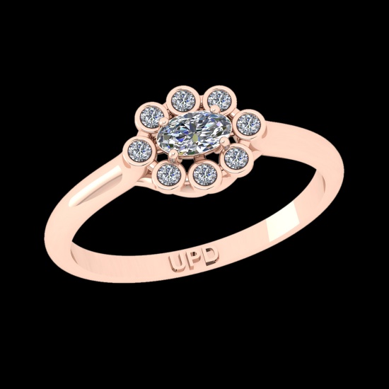 0.33 Ctw VS/SI1 Diamond 10k Rose Gold Engagement Ring (ALL DIAMOND ARE LAB