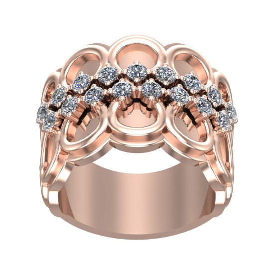 1.17 Ctw SI2/SI1 Diamond Prong Set 14k Rose Gold Engagement Ring (ALL DIAMO