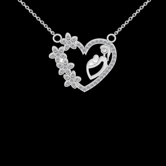 0.32 Ctw VS/SI1 Diamond 14 K White Gold Necklace(ALL DIAMOND ARE LAB GROWN