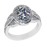 3.26 Ctw VS/SI1 Diamond 14k white Gold Engagement Ring