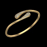 0.67 Ctw VS/SI1 Diamond 18K Yellow Gold Bangle (ALL DIAMOND ARE LAB GROWN )