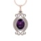 11.88 Ctw VS/SI1 Amethyst and Diamond 14K Rose Gold Pendant (ALL DIAMOND AR