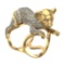 6.31 Ctw SI2/SI1 Diamond Prong Set 14k Yellow Gold Creature animal theme Ri