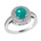 1.55 Ctw I2/I3 Emerald And Diamond 14K White Gold Engagement Ring