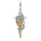0.25 Ctw VS/SI1 Diamond 14k white Gold skull theme Two Tone Pendant (ALL DI