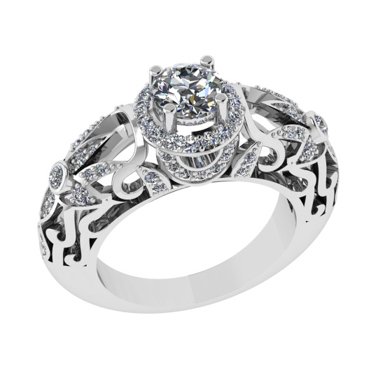 1.45 Ctw VS/SI1 Diamond 14k white Gold Engagement Ring