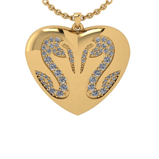 0.36 Ctw VS/SI1 Diamond 14k Yellow Gold Pendant (ALL DIAMOND ARE LAB GROWN)