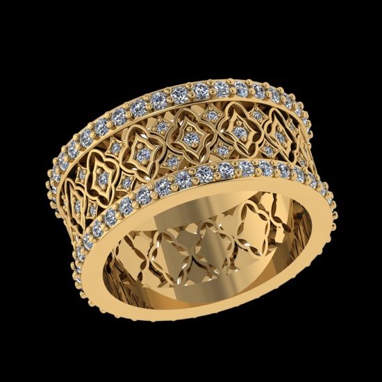 1.41 Ctw VS/SI1 Diamond 10K Yellow Gold Eternity Ring (ALL DIAMOND ARE LAB