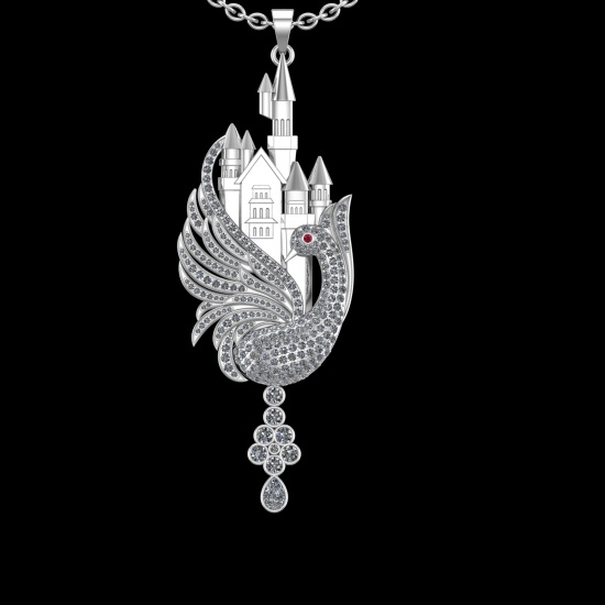 4.51 Ctw VS/SI1 Diamond 10k White Gold Birds theme Pendant (ALL DIAMOND ARE