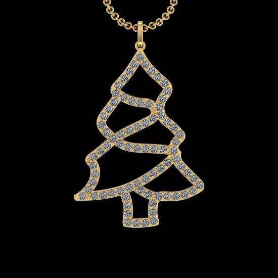 5.52 Ctw VS/SI1 Diamond 10k Yellow Gold Christmas Theme Pandant (ALL DIAMON