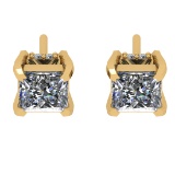 1.58 Ctw VS/SI1 Diamond 14k Yellow Gold Stud Earrings (ALL DIAMOND ARE LAB